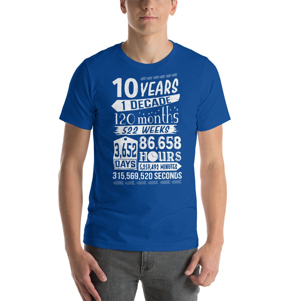 10th Birthday Gift 10th Anniversary Shirt Ten Years 10th - Etsy