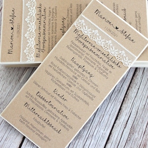 Menú rústico, Tarjetas de menú de boda rústicas, Tarjetas de menú de cena de boda, Tarjetas de menú kraft, Tarjetas de menú para boda, Tarjetas de menú de boda campestre