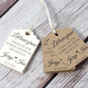 Let Love Grow Anhänger – Rustikale Gastgeschenke Anhänger Hochzeit aus Kraftpapier