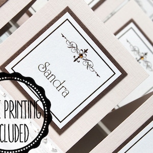 wedding place cards, place cards for wedding, beige place cards, ivory place cards, wedding name cards, ivory name cards, beige name cards