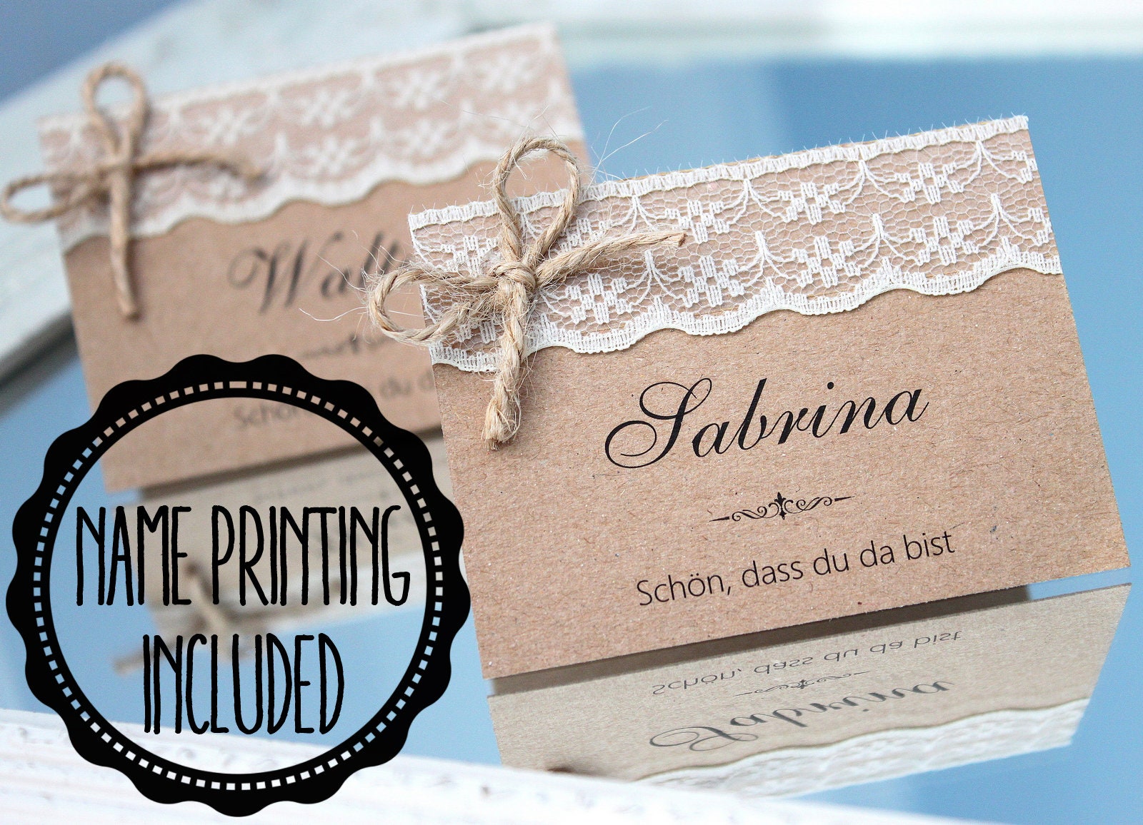50 Marque-Places A7 Mariage Élégant - Cartes Blancs Raffinées Pour Table Mariage, Baptême, Anniversaire