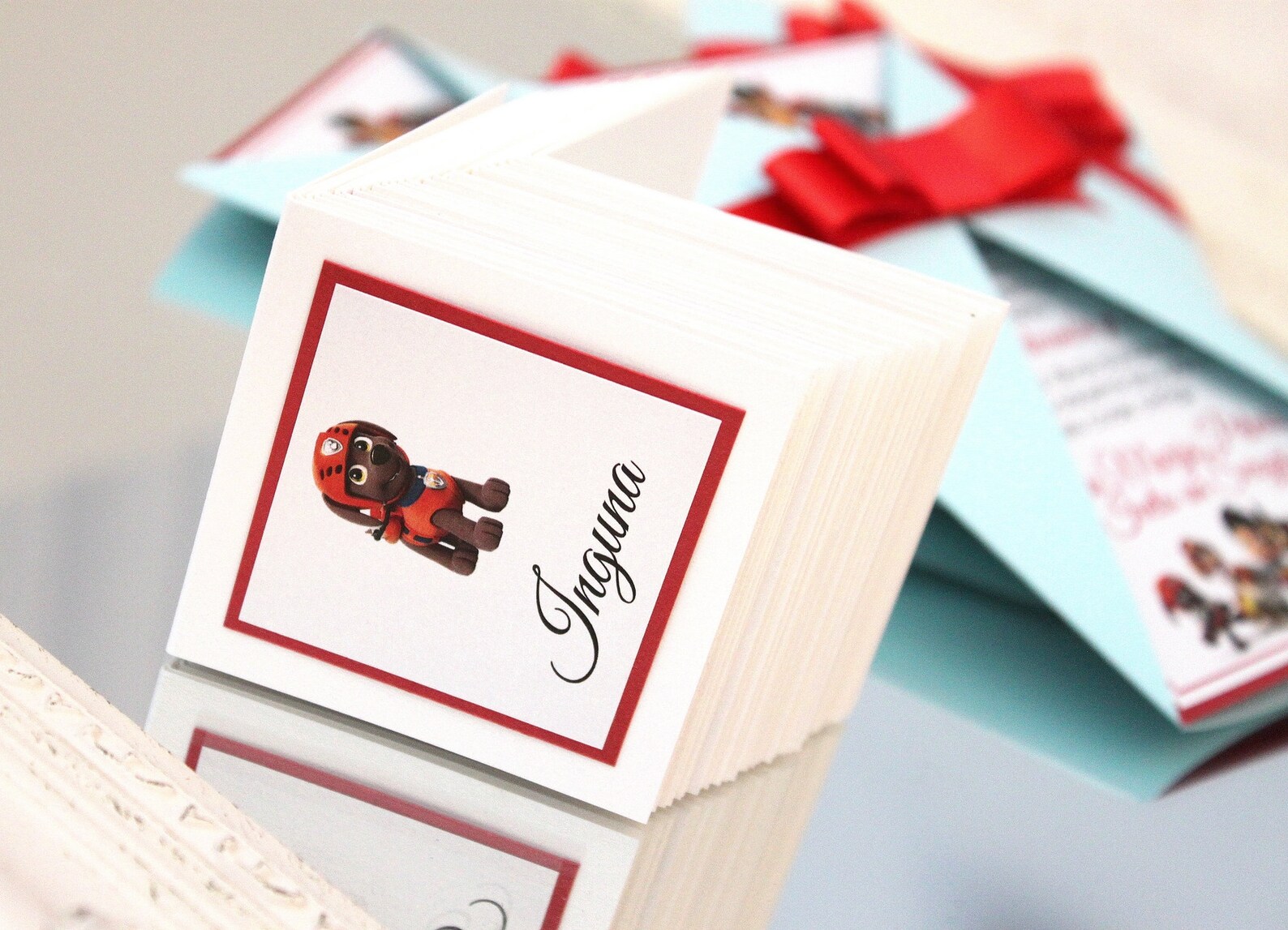 Personalized Paw Patrol Birthday Handmade Place Cards Name | Etsy