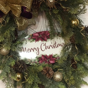 Merry Christmas Wreath for Front Door, Merry Christmas Door Decor, Holiday Wreath for your Home,  Christmas Wreath for your Door,
