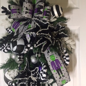 Halloween Front Door Teardrop Swag, Teardrop Swag for Halloween, Front Door Halloween Wreath, Halloween Swag, Fall Halloween Teardrop Swag