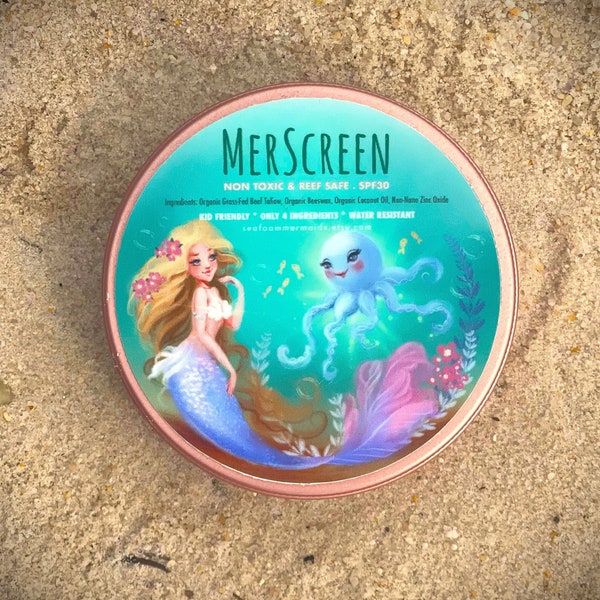 MerScreen - All-natural sunscreen with organic beef tallow and non-nano zinc oxide. Ocean & Reef Safe. No harmful chemicals. Safe for all.