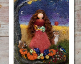 Autumn Goddess Print - Mabon Altar Decoration