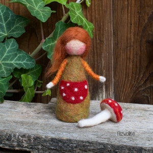 Mushroom Girl Autumn Doll Needle Felted image 7