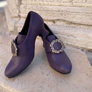 1700&#39;s Historical Leather Shoes, 18th Century Shoes, Carnival Shoes