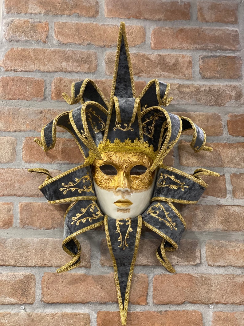 Jolly Venetian Mask Carnival Mask Handmade in Papier-mâché - Etsy