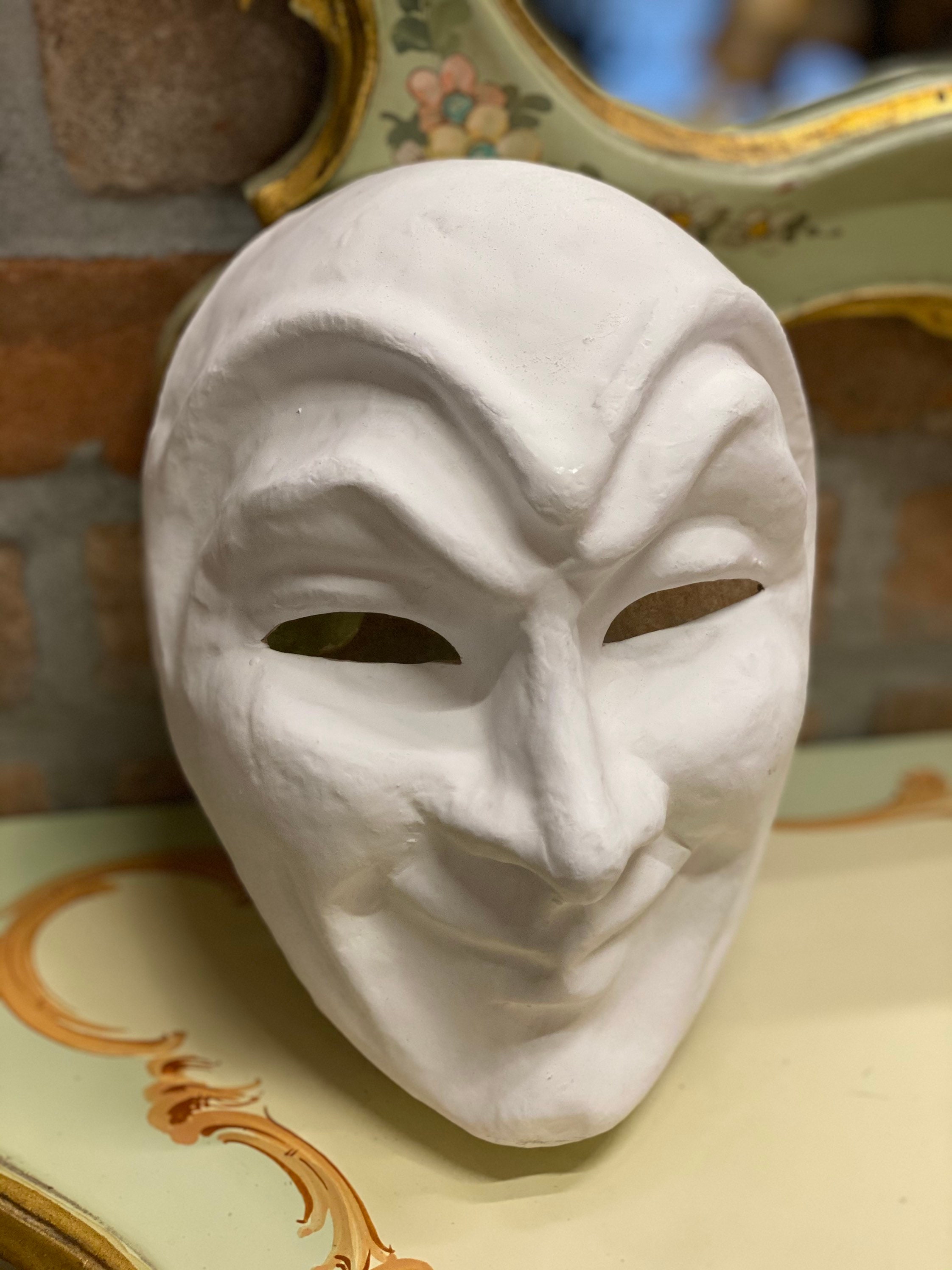 White papier-mâché masks - commedia masks