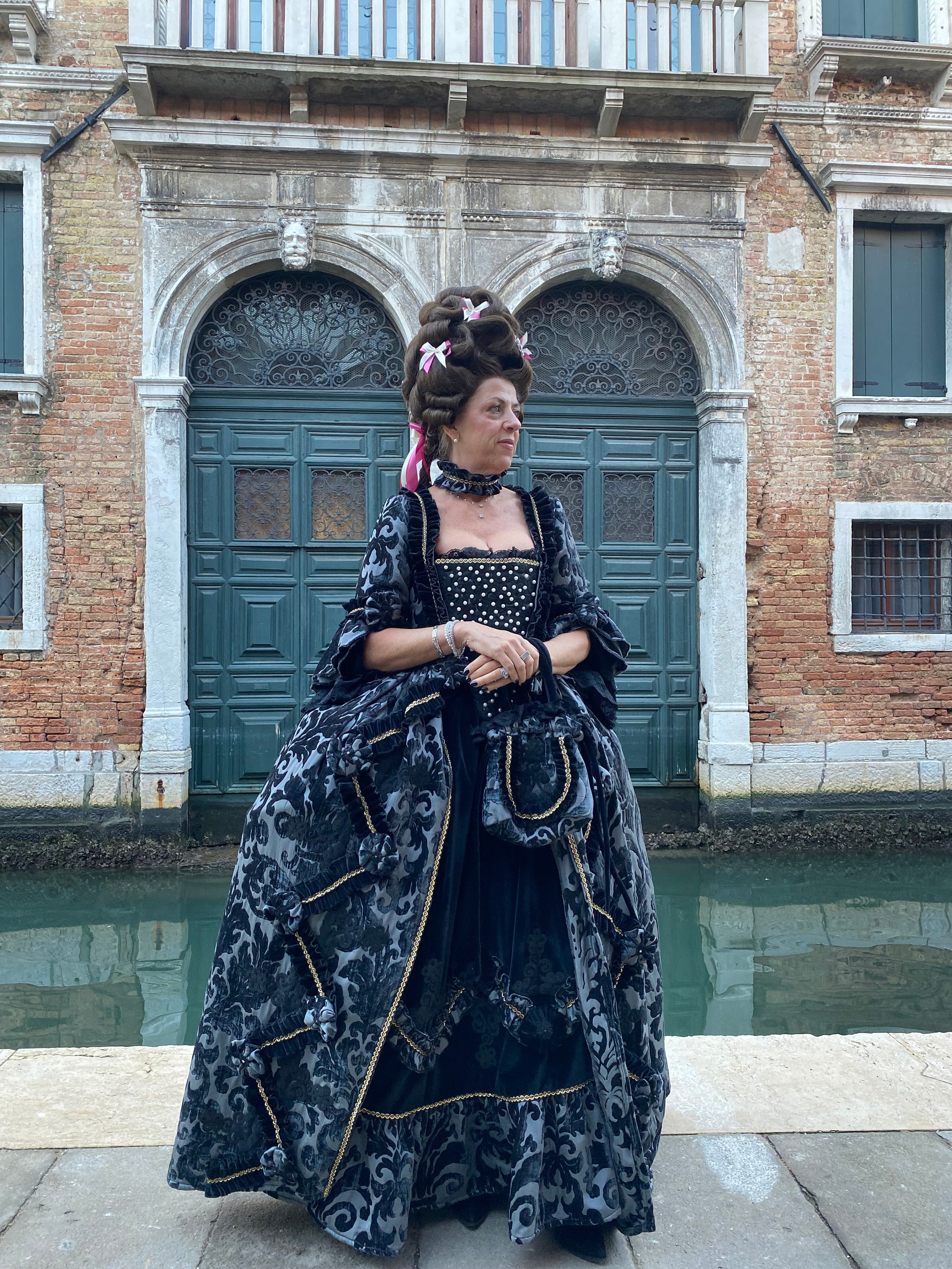 Historical dress from the 1700s, period costume for women, 18th century reproduction Historical dress from the 1700s, period costume for women, 18th century reproduction