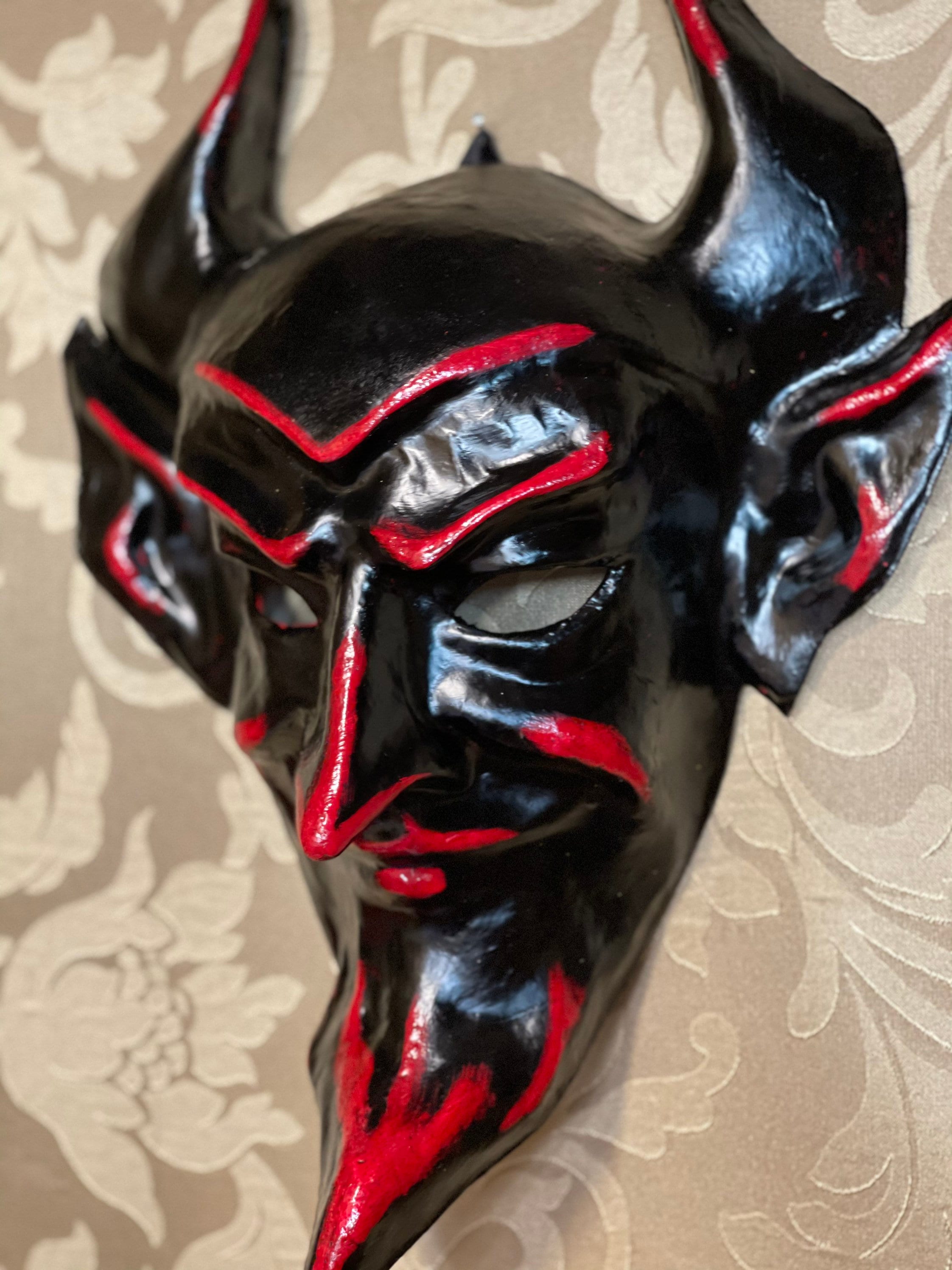 Devil Mask Halloween Mask Handmade in Papiermache Etsy