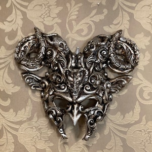 Baroque Devil Mask, Halloween Mask, Carnival Mask, original in papier-mâché made entirely by hand