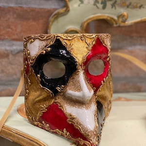 Venetian Mask Bauta Casanova Child, Carnival Mask, Original Handmade in Papier-mâché