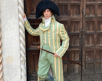 Men's 1700s Historical Costume, Encroyable, 18th Century Period Costume, Carnival Costume