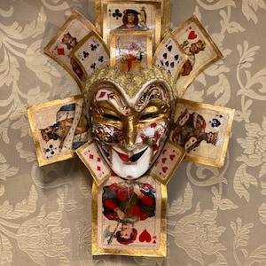 Maschera Veneziana, Maschera Carnevale Originale, Maschera Halloween, Joker Carte ,