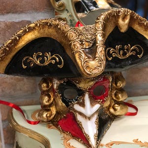 Maschera Veneziana Da Uomo ,Bauta Casanova , Maschera Carnevale, Maschera Halloween