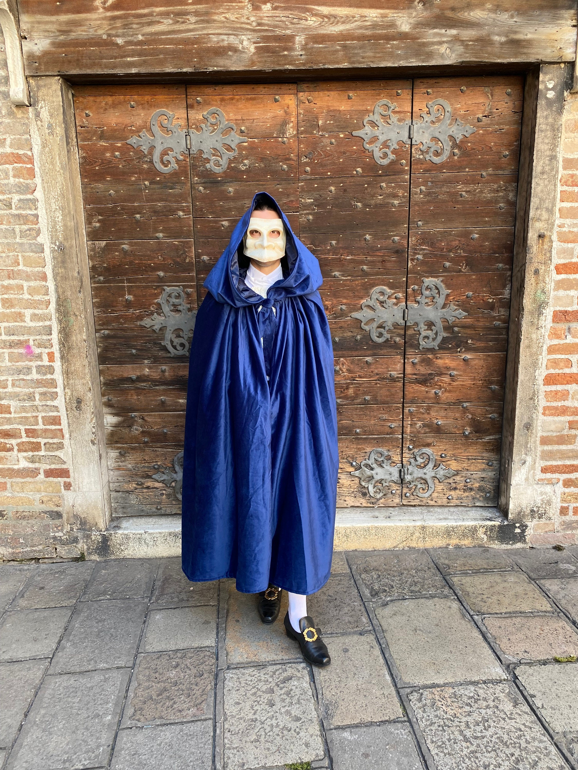 Venetian Cloak in Blue Velvet Lined in Satin. Cloak for Women or Men ...