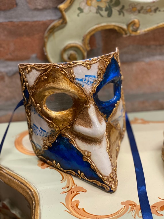 Masque Vénitien Bauta Casanova Enfant, Masque de Carnaval, Original Fait à  la Main en Papier mâché -  France