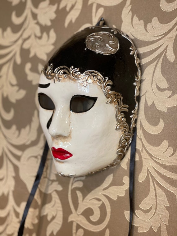 Volto "pierrot" vénitiens miniature masque 