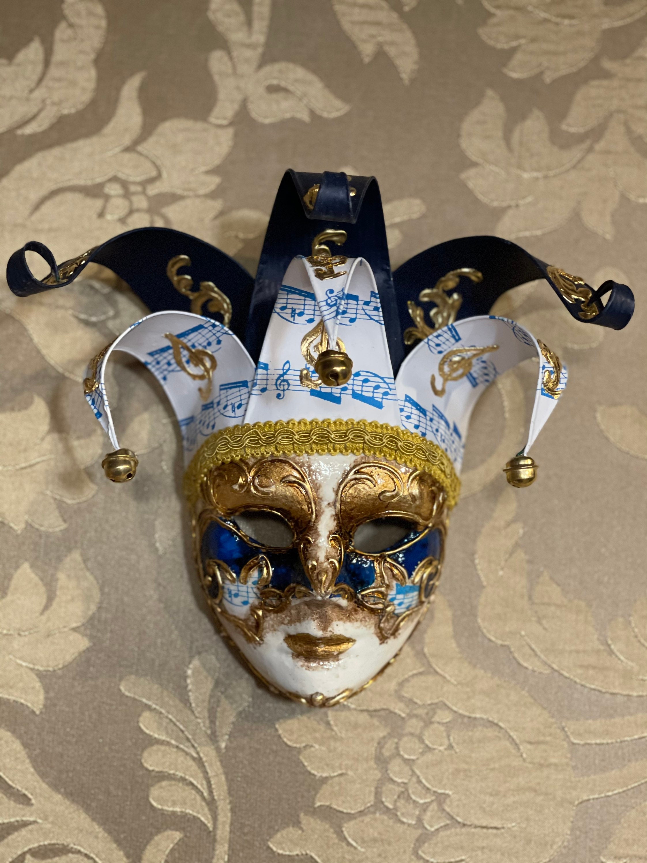 Creme Music Sinfonia Joker Venetian Masquerade Mask SKU 178 - VENICE BUYS