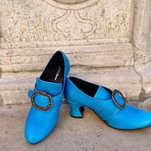 1700&#39;s Historical Leather Shoes, 18th Century Shoes, Carnival Shoes