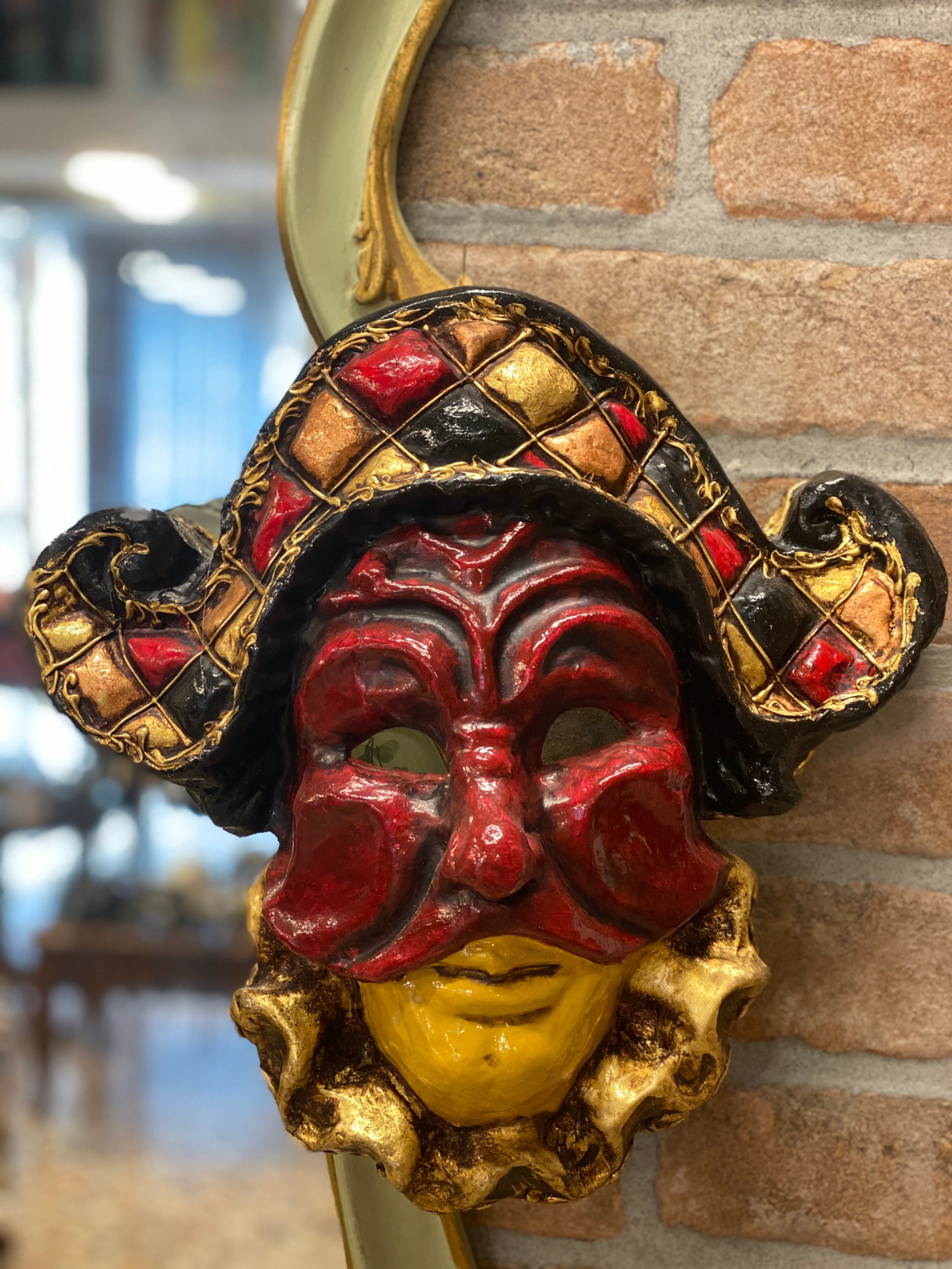 Venezianische Maske Harlekin Clown – Schwarze Gothic Maske Für Erwachsene, Karneval, Mottoparty
