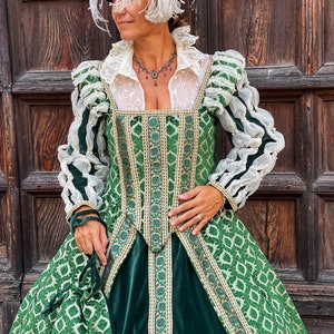 Costume Principessa Medievale Verde donna