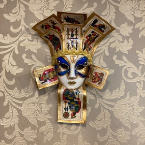 Maschera Veneziana, Jolly Carte Scopa, Maschera Decorativa, Maschera Originale Cartapesta