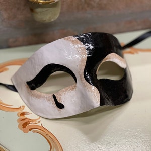 Venetian Colombina Pierrot Mask, Original Carnival Mask, Halloween Mask