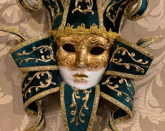 ベネチアンジョリーグリーンマスク、装飾マスク、着用不可 - Etsy 日本