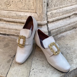1700&#39;s Historical Leather Shoes, 18th Century Shoes, Carnival Shoes