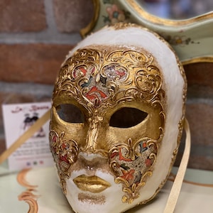 Venetian Face Mask, Paper Mache Mask, Carnival Mask, Halloween Mask