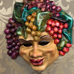 Máscara veneziana de Baco, feita à mão em papel machê, máscara de Carnaval, máscara de Halloween.