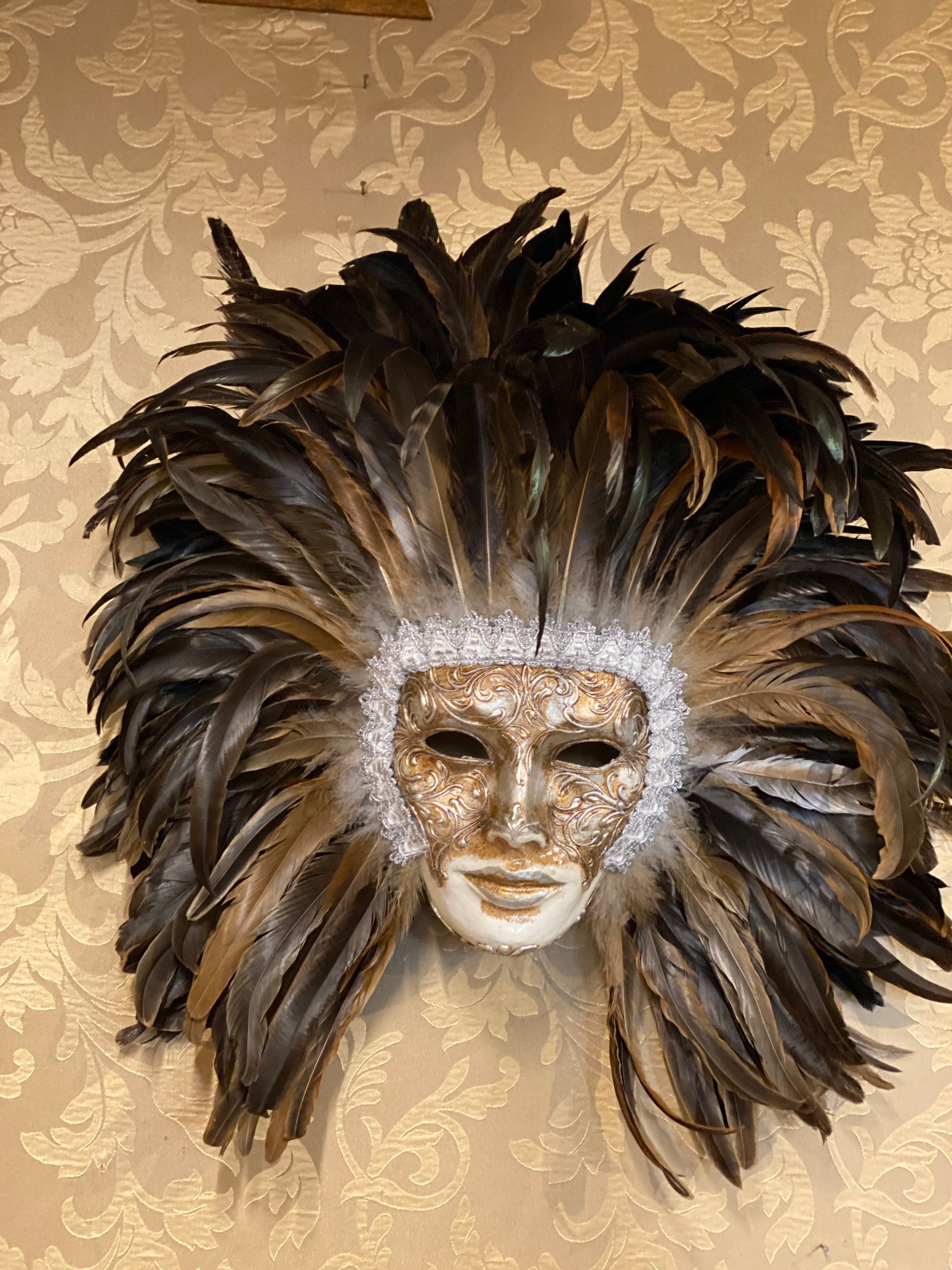Venetian Mask, Carnival Mask With Feathers, Men's or Women's