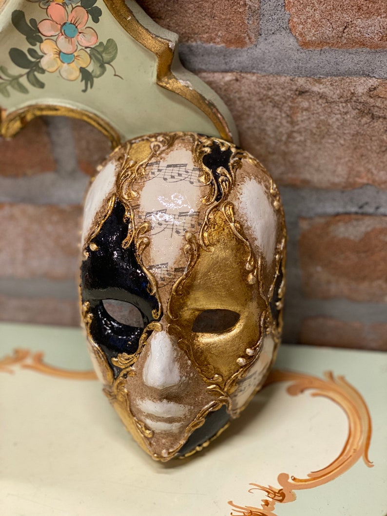 Mask Middle Face Papiermache Made Entirely by Hand Etsy