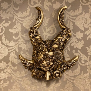 Venetian Baroque Devil Mask, Halloween Mask, Carnival Mask, Handmade in Papier-mâché