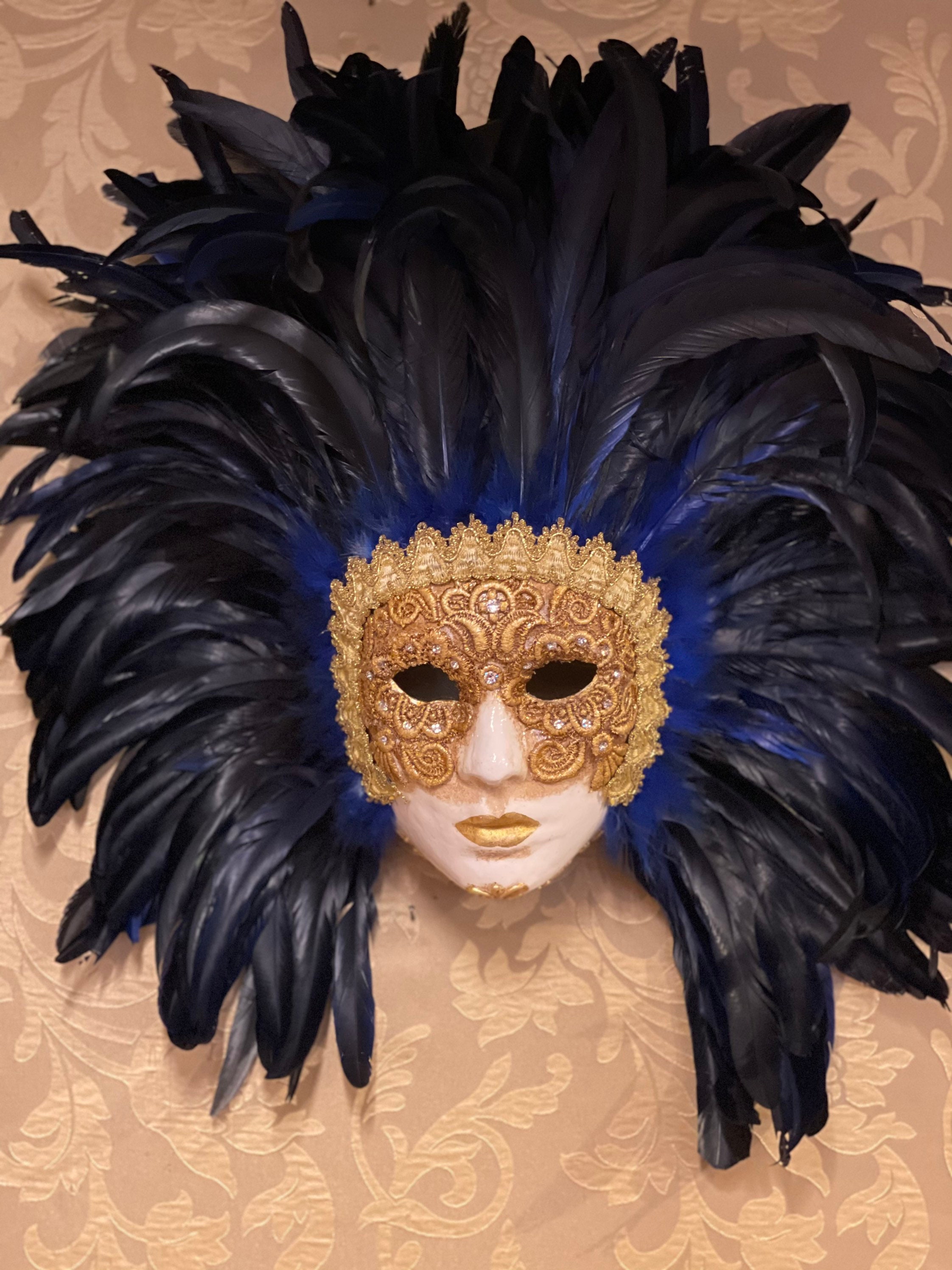 Venetian Mask, Carnival Mask Face Feathers, Halloween Mask - Etsy Israel, image size:2244x2992