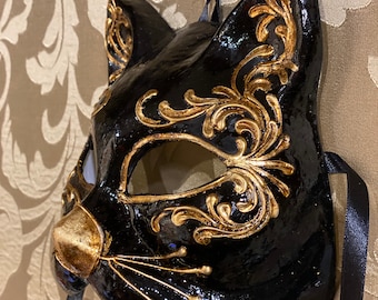 Cat Crequelle  Carnival Venetian Cat Mask for Sale