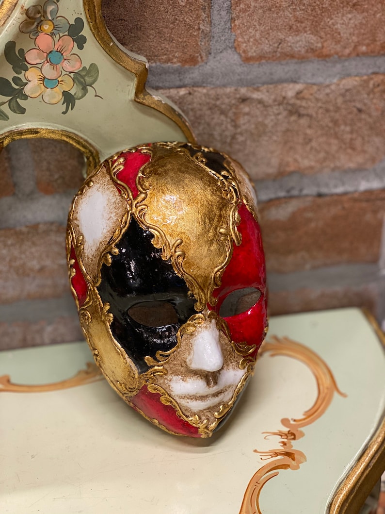 Mask Middle Face Papiermache Made Entirely by Hand Etsy