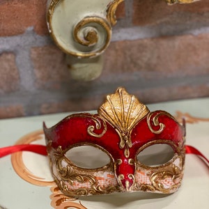 Venetian Colombina Mask, handmade in papier-mâché