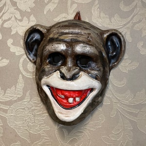 Monkey Mask, Animal Mask, Original Venetian, handmade in papier-mâché