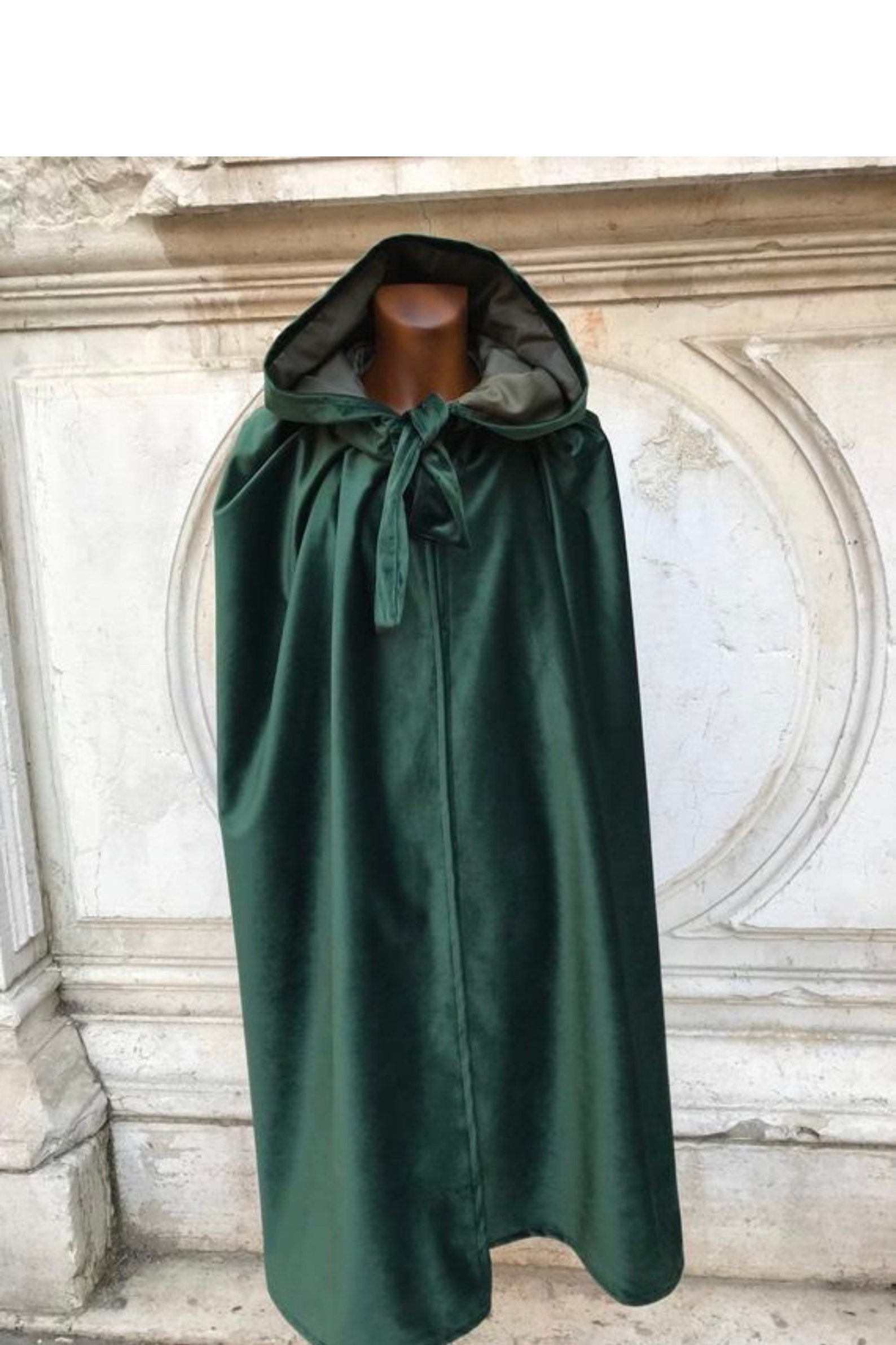Velvet Cape lined in Satin Green Cloak Women's Etsy