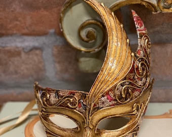 Original venezianische Pappmaché-Maske Colombina Tip, Halloween-Maske, Halloween-Maske