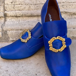 1700&#39;s Historical Leather Shoes, Carnival Shoes, 18th Century Vintage Shoes
