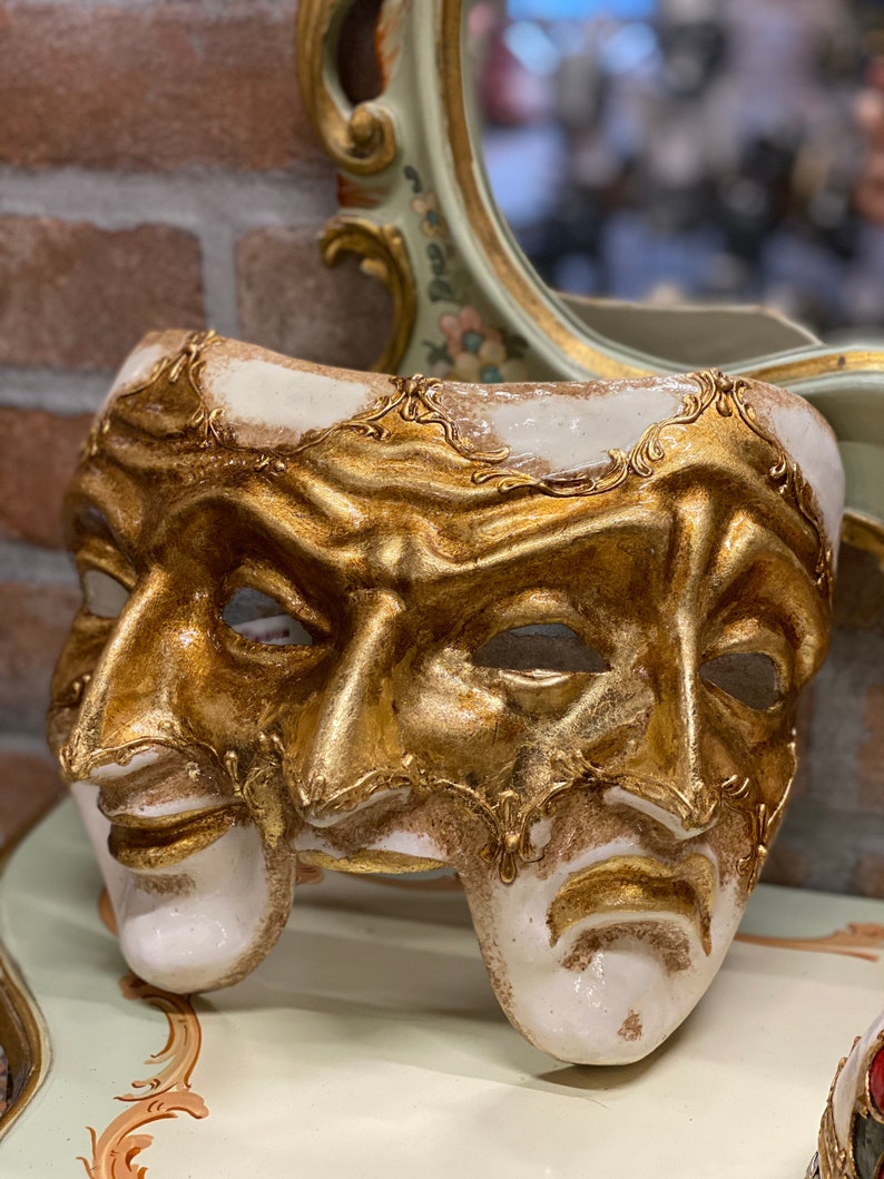 Threefaced Mask, Original Handmade Papiermâché Etsy