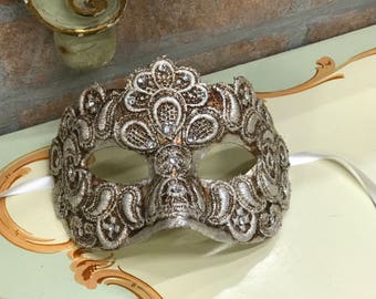 Venetian Mask, Colombina Macrame', Carnival Mask, Halloween Mask