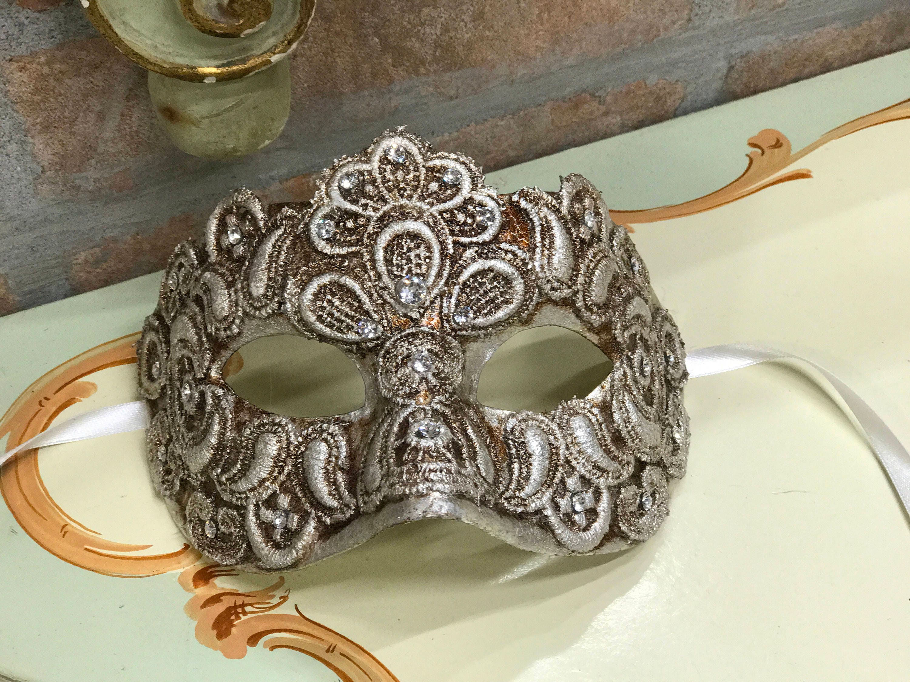 Maschera Veneziana Colombina Macrame Maschera Carnevale Etsy