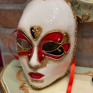 Venetian Mask, Butterfly Face, in papier-mâché made entirely by hand