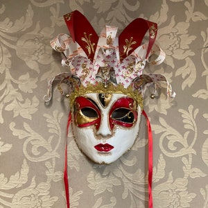Jolly Venetian Mask, Carnival Jester Mask, Halloween Mask